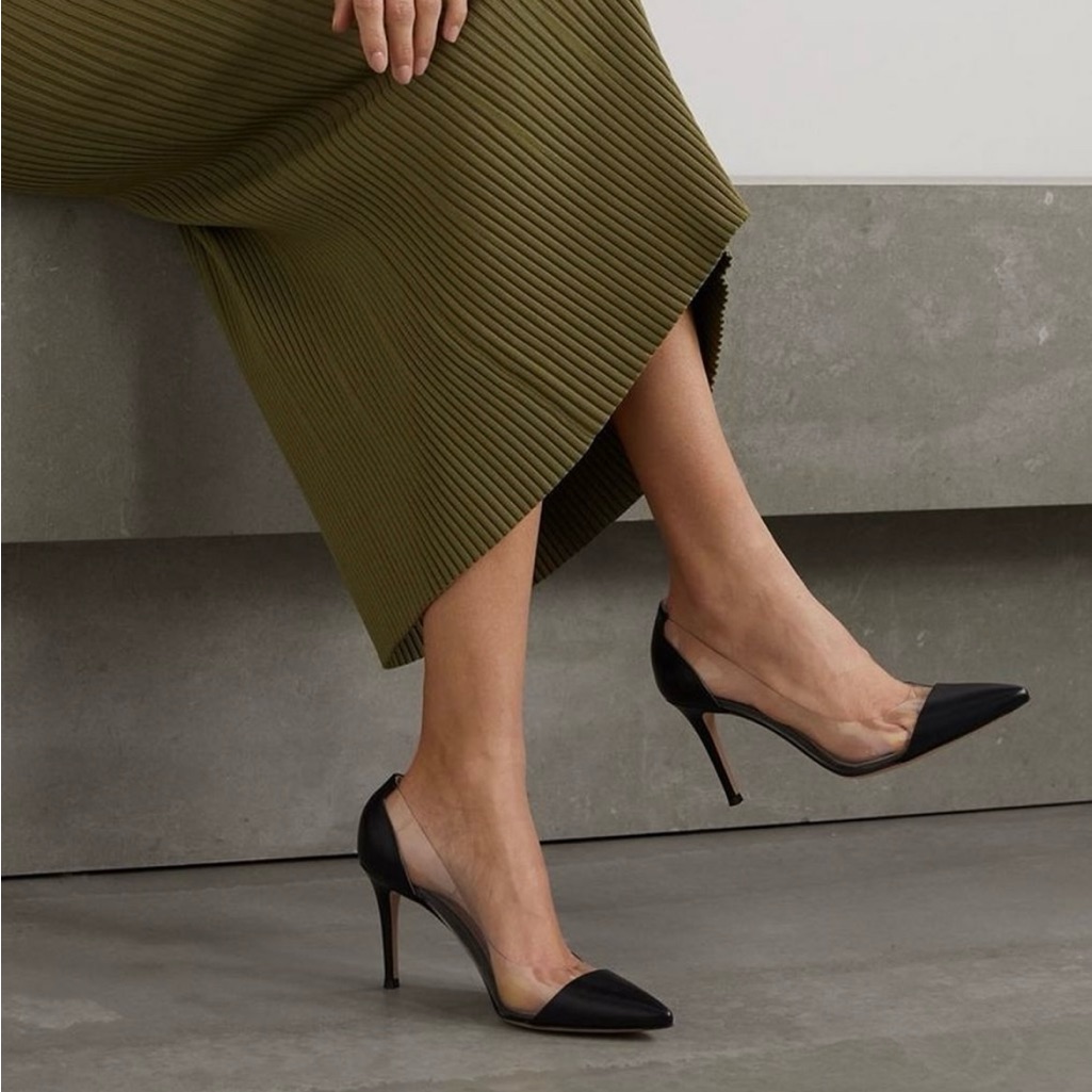 Gianvito Rossi Plexi 85 Leather And Pvc Pumps